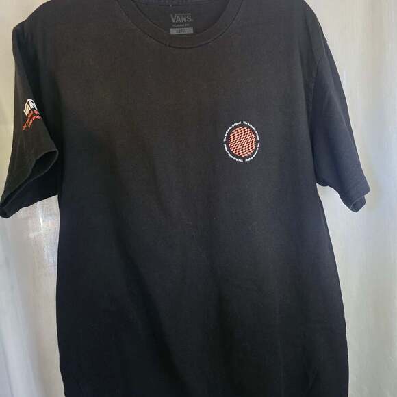 Vans Classic Black T-Shirt 'Off The Wall' Checkerboard Graphic Men's Size Large - Picture 1 of 7